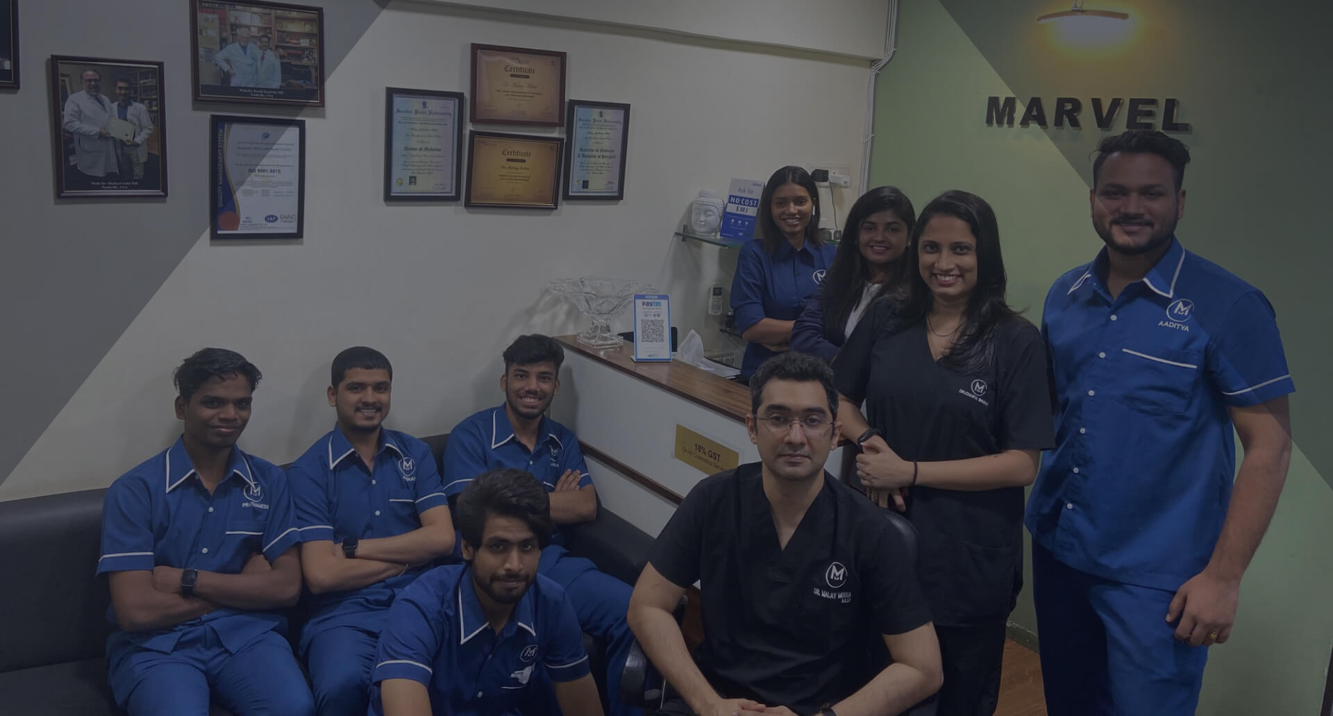 Dr Malay Mehta and the clinic team